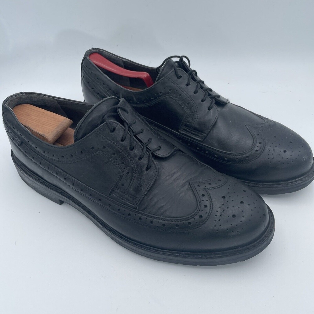 Mephisto Black Leather Goodyear Welt Men's Wingtip Longing‎ Shoes Size 12